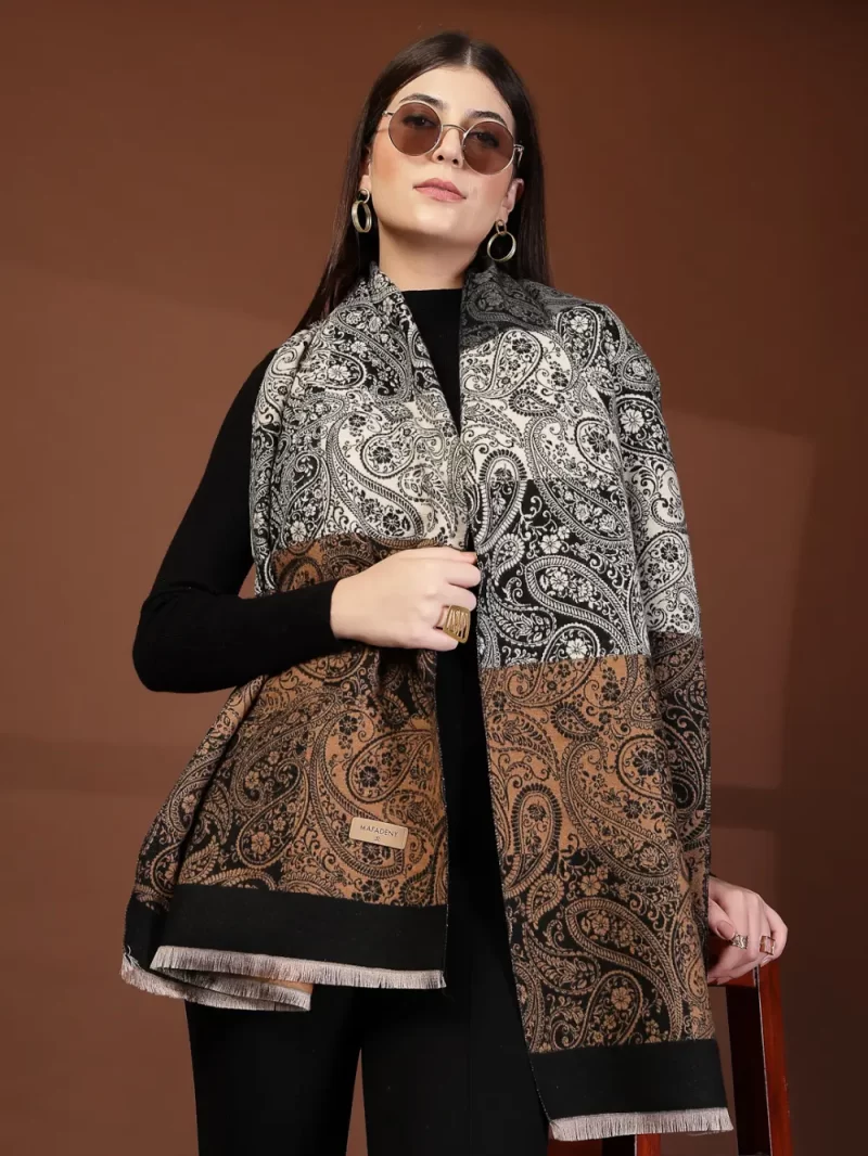 Mafadeny Women Wool Paisley Pattern