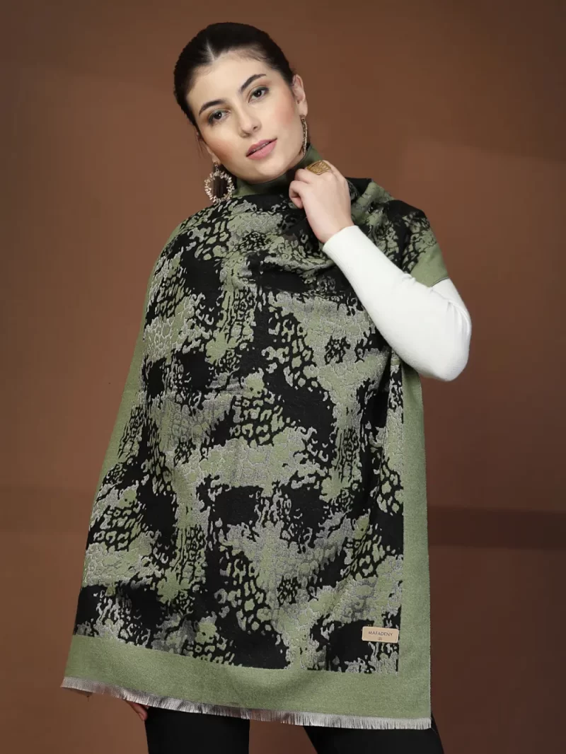 Mafadeny Women'S Warm Winter Stoll With Animal Print