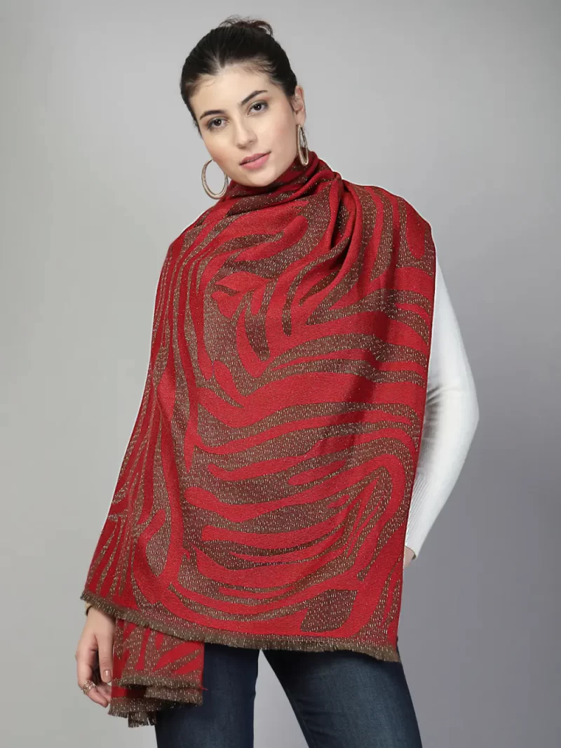 Mafadeny Women'S Stylish Self Design Stole With Subtle Shine