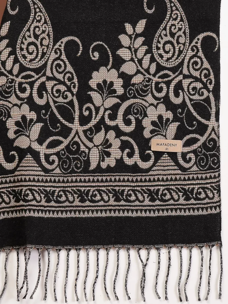 Mafadeny Women Printed Design Stole With Fringe Border