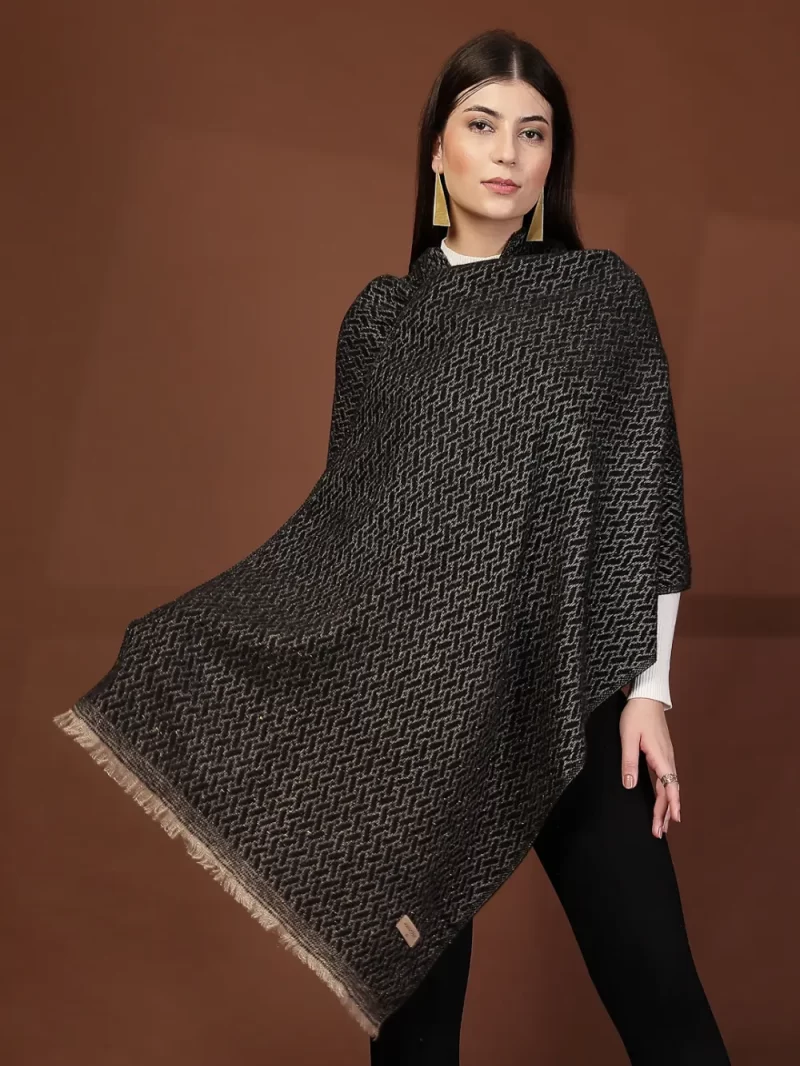 Mafadeny Women Stylish Woven Stole With Fringe Edges