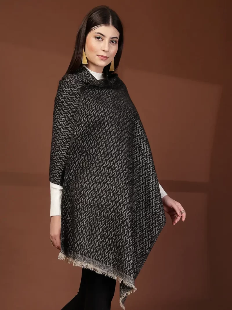 Mafadeny Women Stylish Woven Stole With Fringe Edges