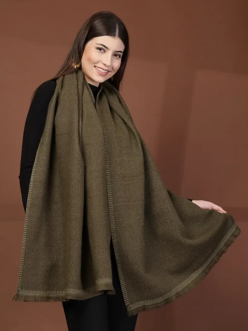 Mafadeny Women Elegant Solid Soft Stole With Fringed Edges
