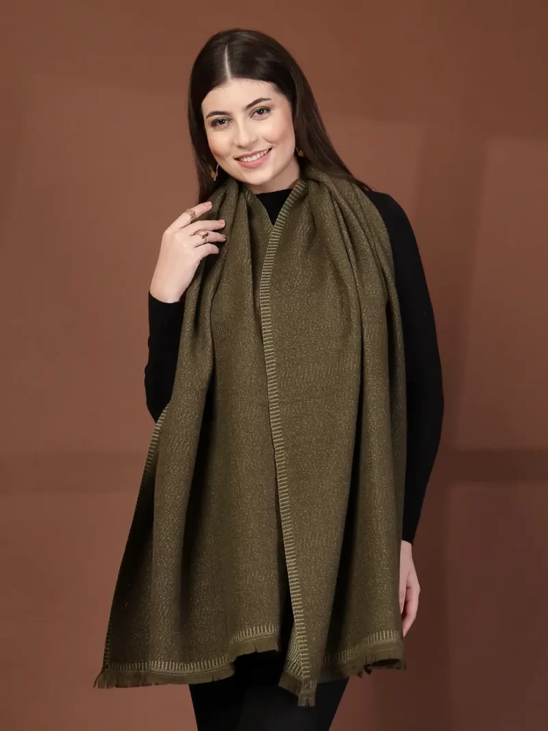 Mafadeny Women Elegant Solid Soft Stole With Fringed Edges