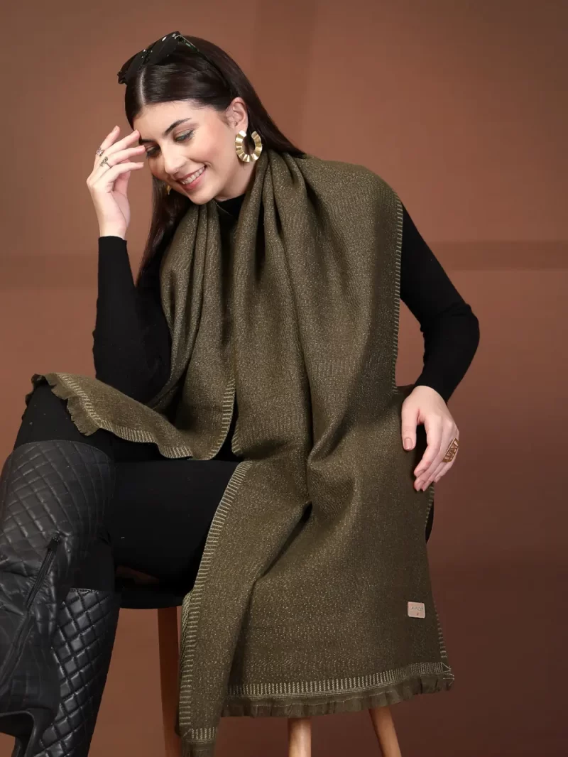 Mafadeny Women Elegant Solid Soft Stole With Fringed Edges