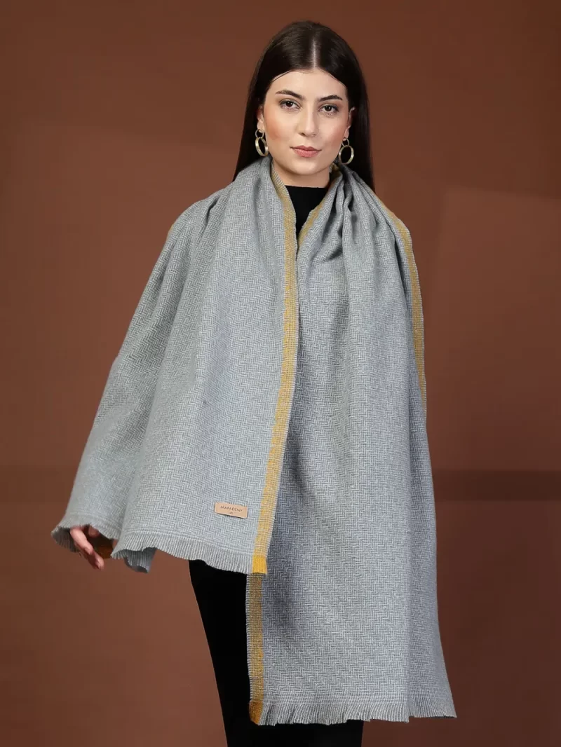 Mafadeny Women Stylish Self Design Stole With Fringe Edges