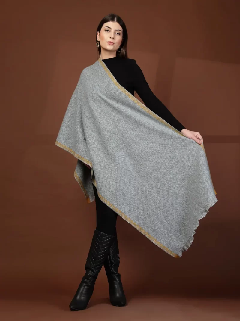 Mafadeny Women Stylish Self Design Stole With Fringe Edges