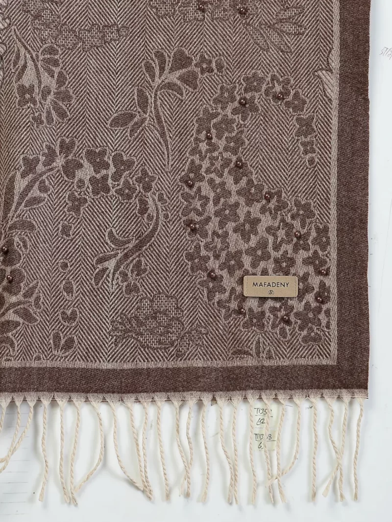 Mafadeny Women Floral Patterned Stole With Beaded