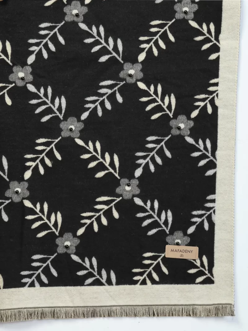 Mafadeny Women Floral Stole With Beaded Flowers