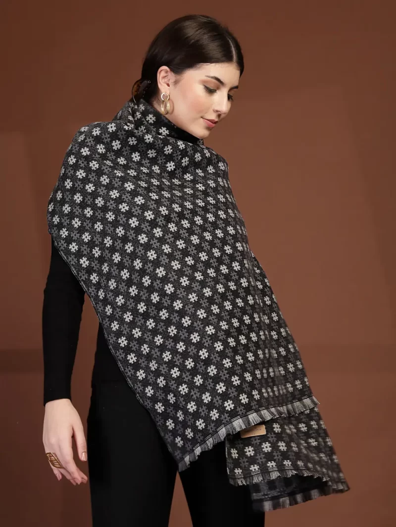 Mafadeny Women Cozy Checkered Stole With Fringe