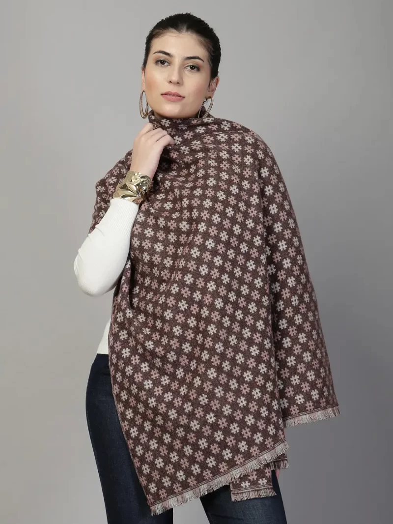 Mafadeny Women Cozy Checkered Stole With Fringe