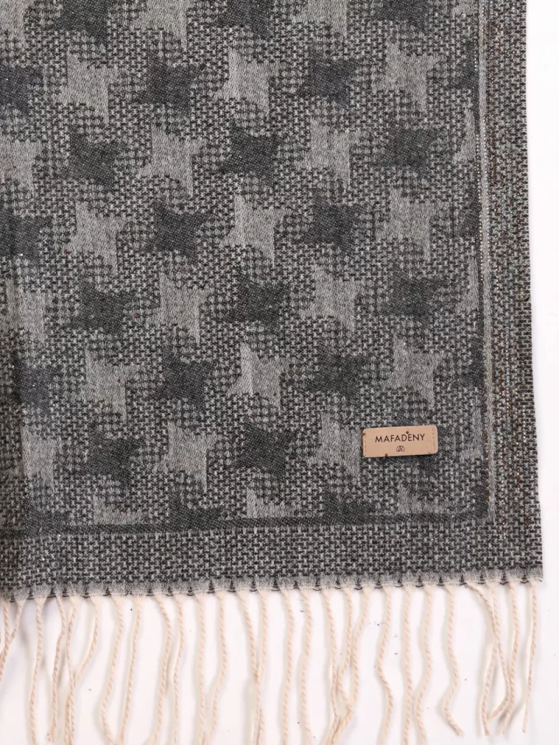 Mafadeny Women Elegant With Subtle Star Pattern Stole And Fringe Border