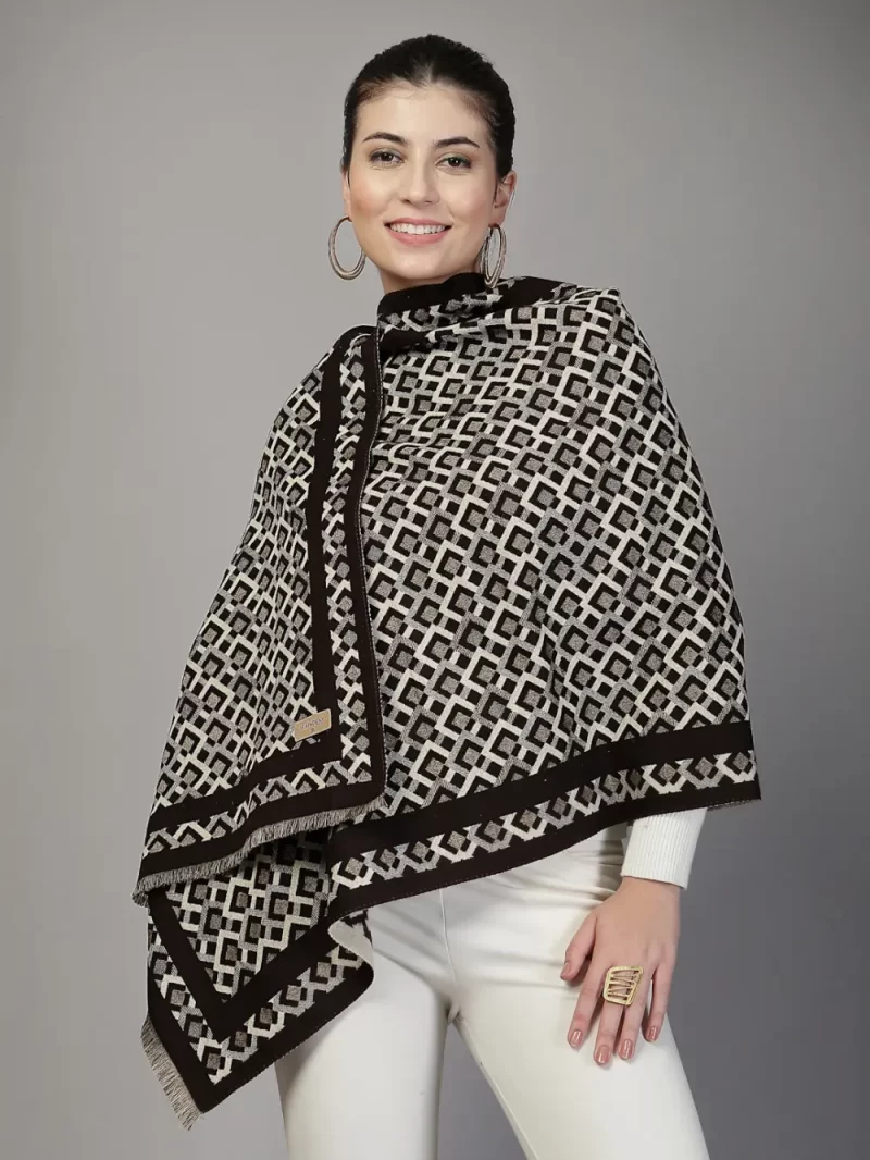 Mafadeny Women Geometric Print Stole Elegant Border