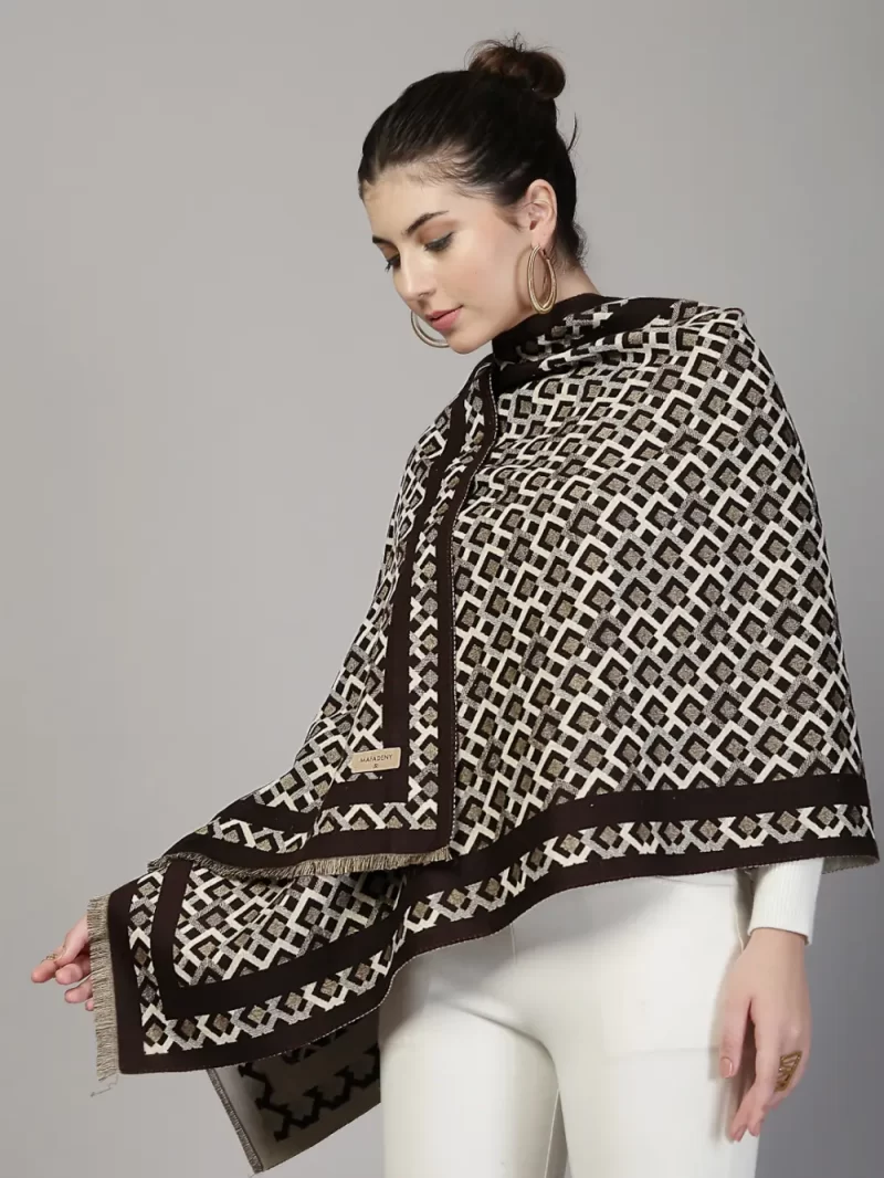 Mafadeny Women Geometric Print Stole Elegant Border