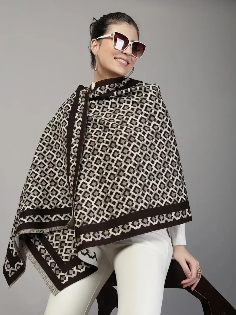 Mafadeny Women Geometric Print Stole Elegant Border