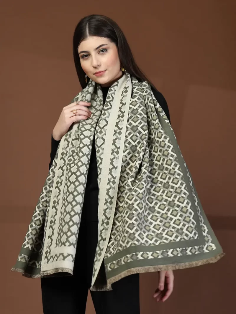 Mafadeny Women Geometric Print Stole Elegant Border