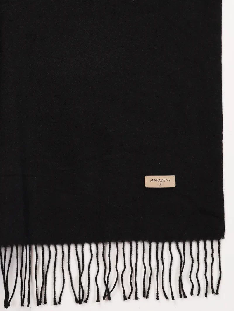 Mafadeny Women Solid Wool Stole With Tassels Bottom