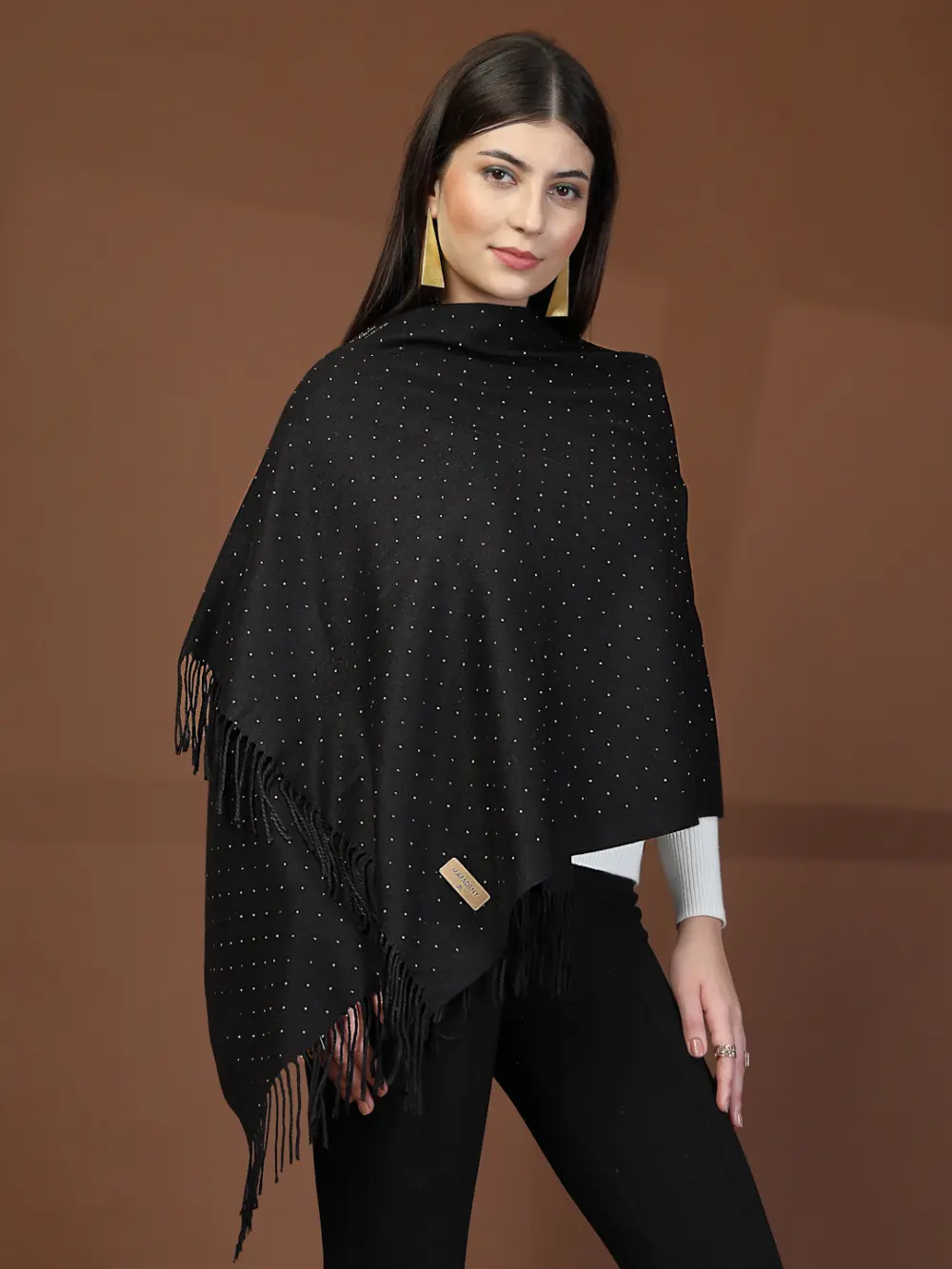 Mafadeny Women Stole With Shine Dots And Tassels