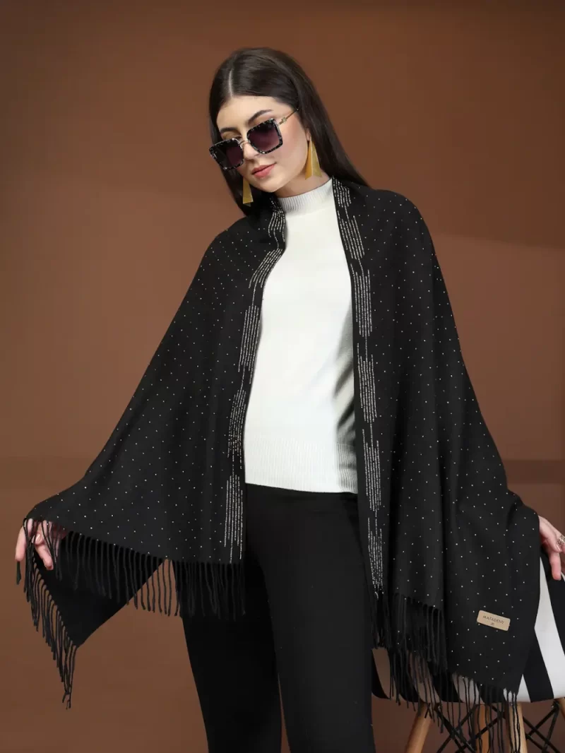 Mafadeny Women Stole With Shine Dots And Tassels