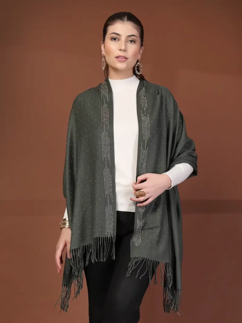 Mafadeny Women Stole With Shine Dots And Tassels