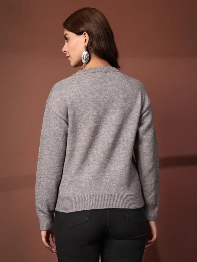 Mafadeny Women'S Top With 3D Floral Embroidered And Bead Details