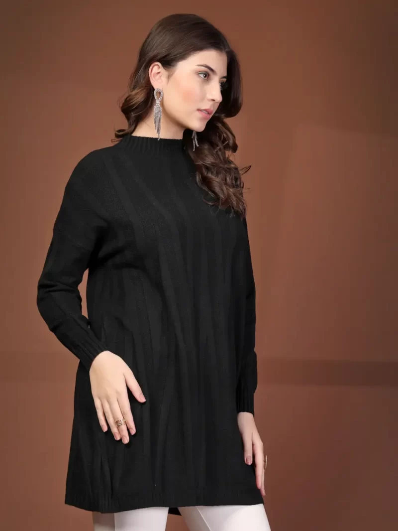 Mafadeny Women Casual Self Design Long Top