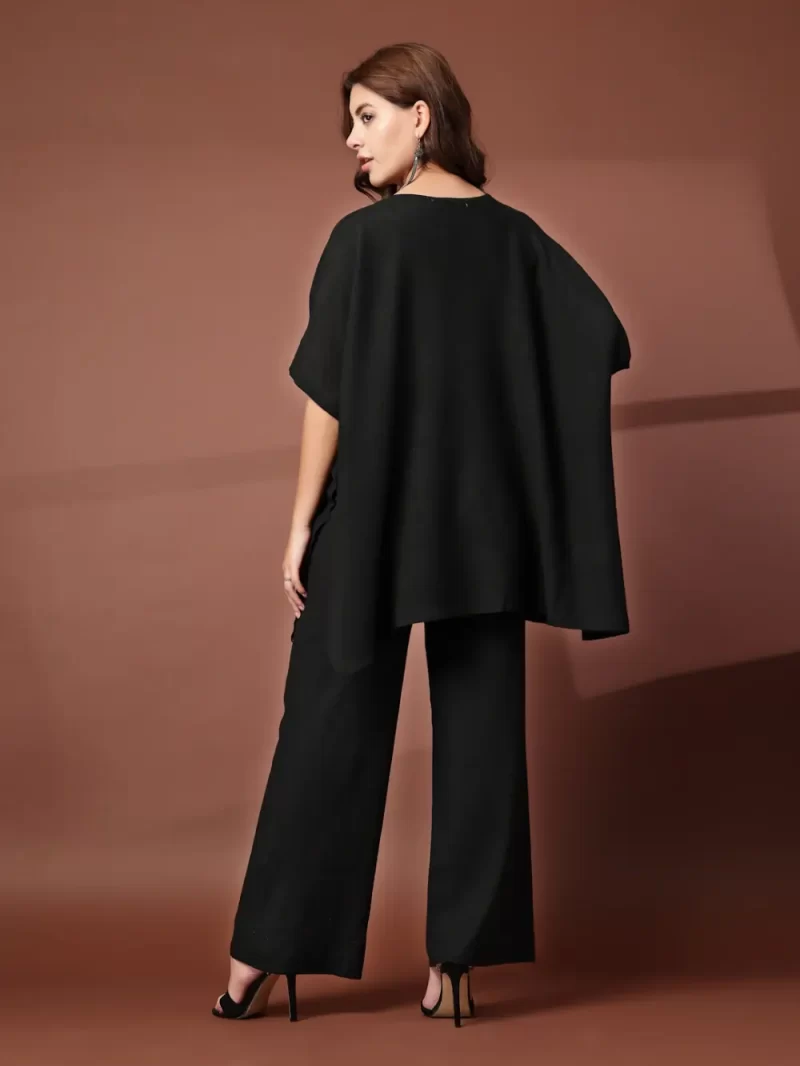 Mafadeny 2 Pcs Co-Ord Set For Women With Big White Flower Design