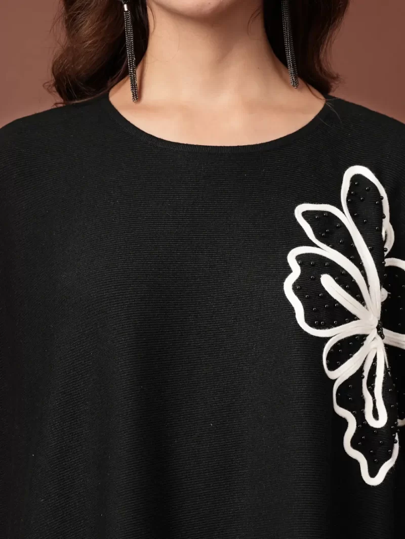 Mafadeny 2 Pcs Co-Ord Set For Women With Big White Flower Design