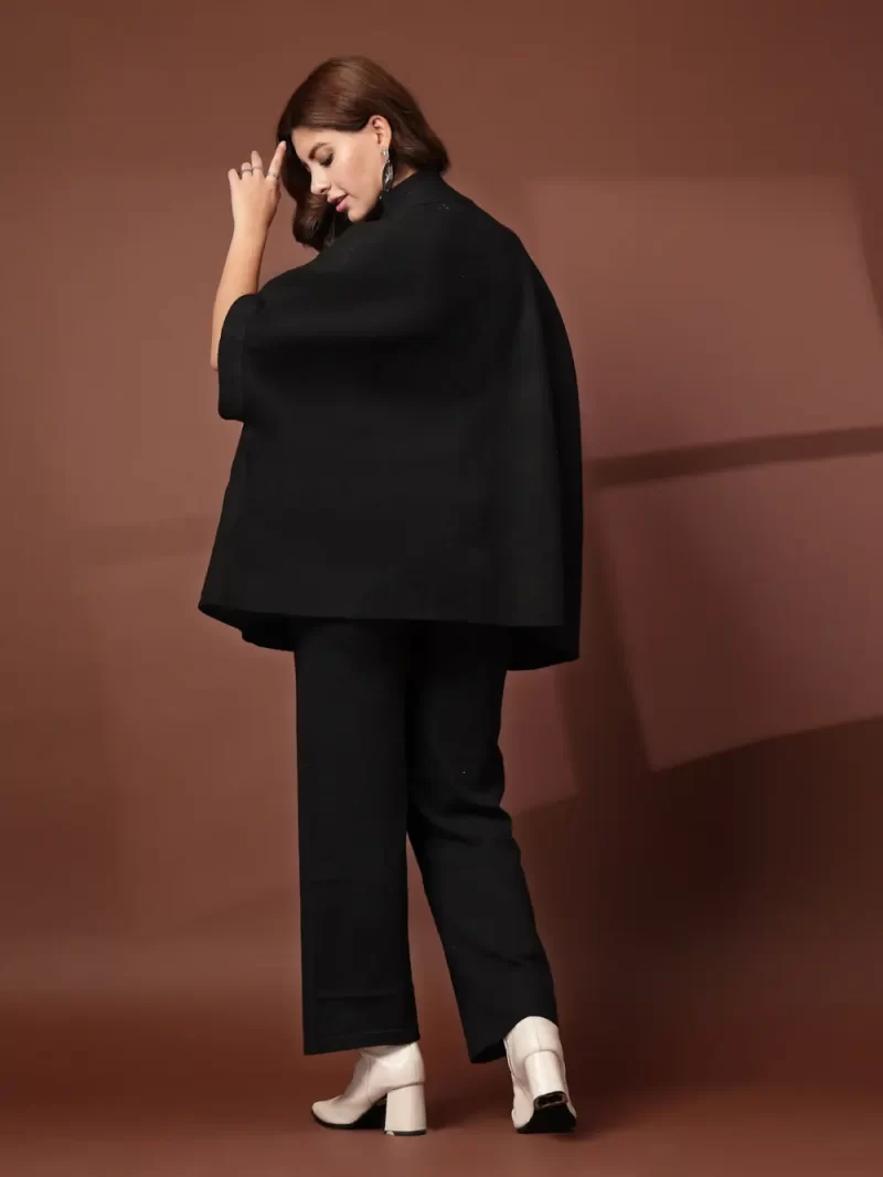 Mafadeny Women'S Knit Fabric 2 Pcs Co-Ord Set With Buttoned Collar