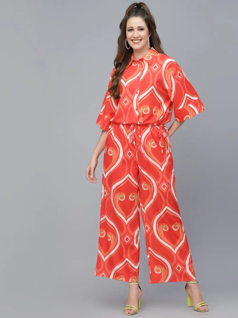 Women'S Stylish Co-Ord Set Button-Down Top And Pant