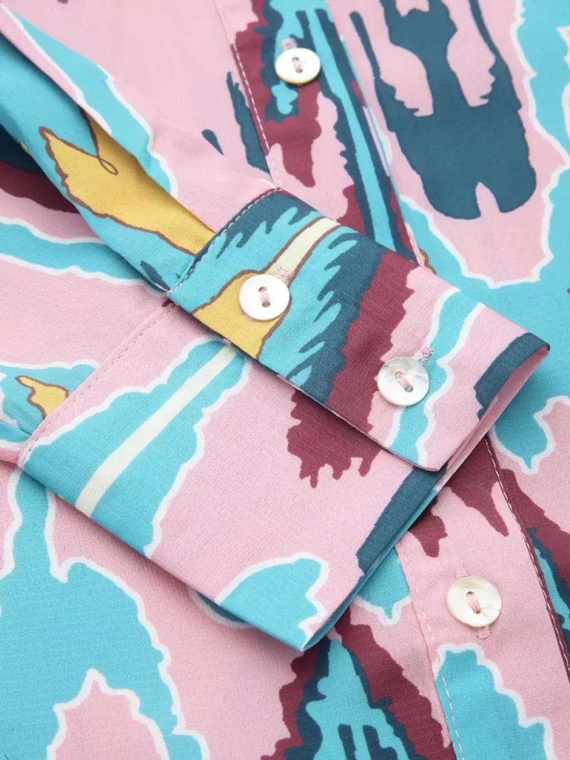 Women’S Printed Shirt Style Top With Long Sleeves