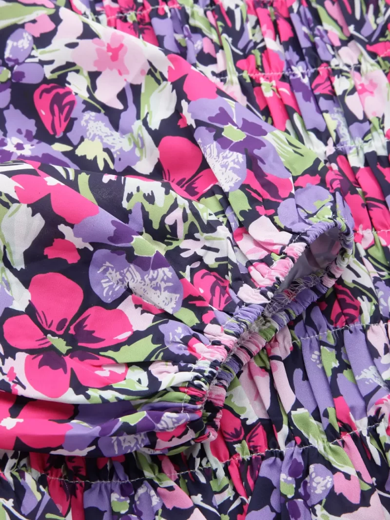 Women’S Floral Printed Off-Shoulder Crop Top