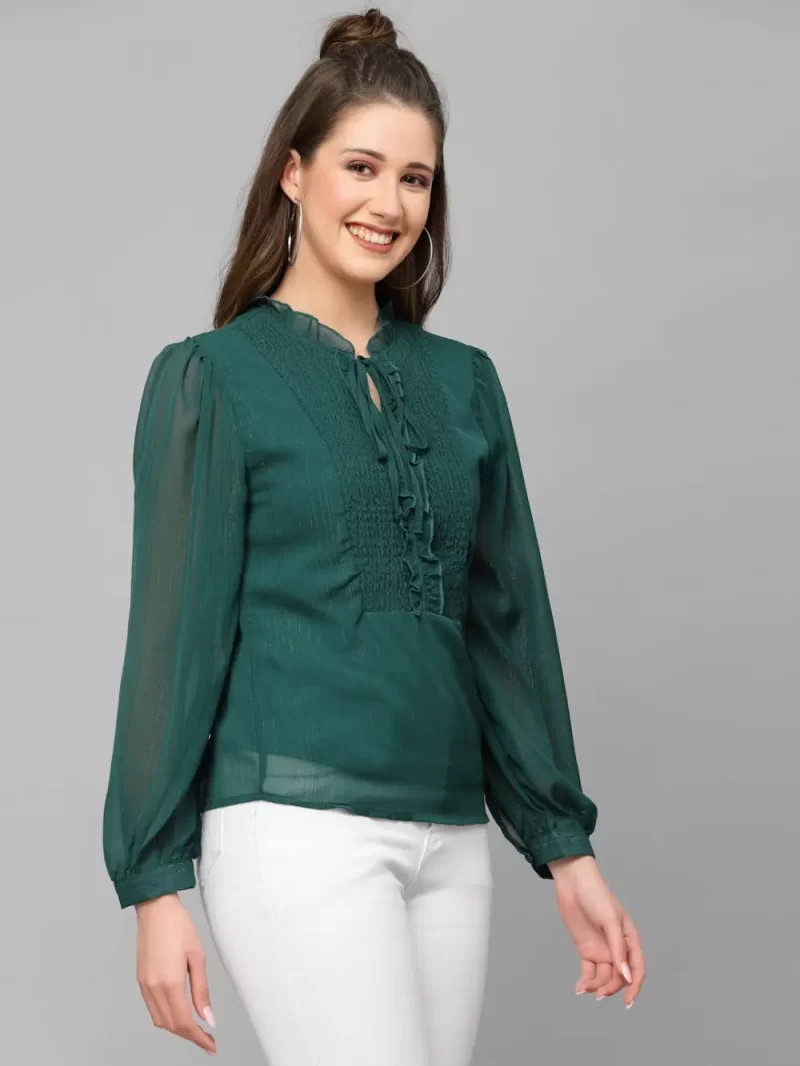 Women’S Long Sleeve Keyhole Neck Top