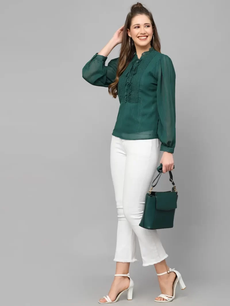 Women’S Long Sleeve Keyhole Neck Top