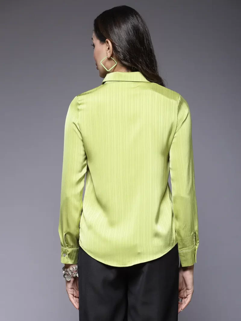 Women’S Collared Ruffle Design Shirt