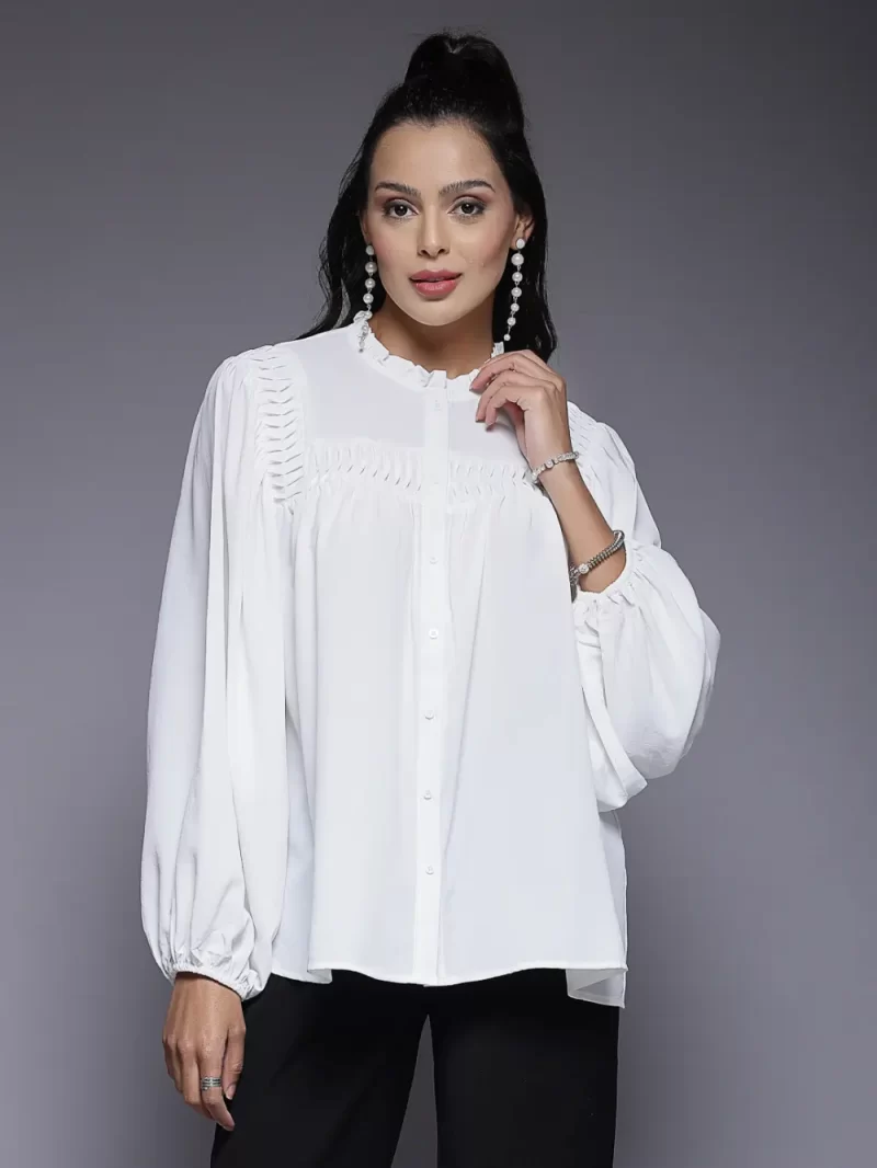 Shirt With Elastic Sleeve Cuffs
