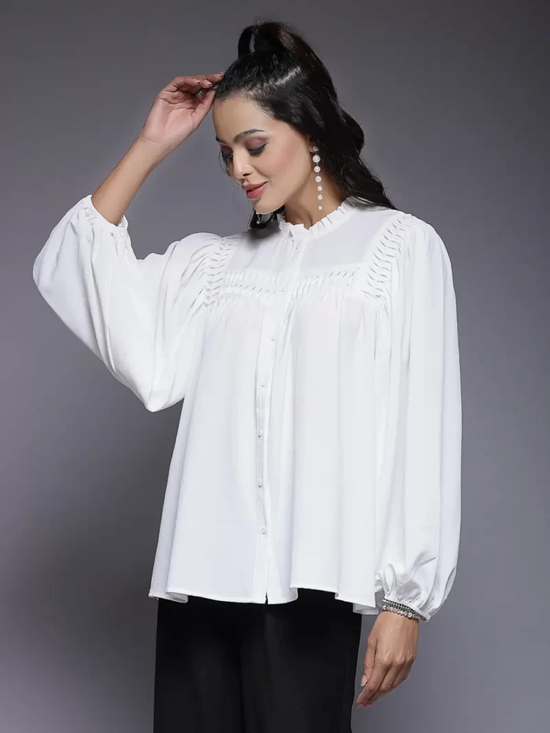 Shirt With Elastic Sleeve Cuffs