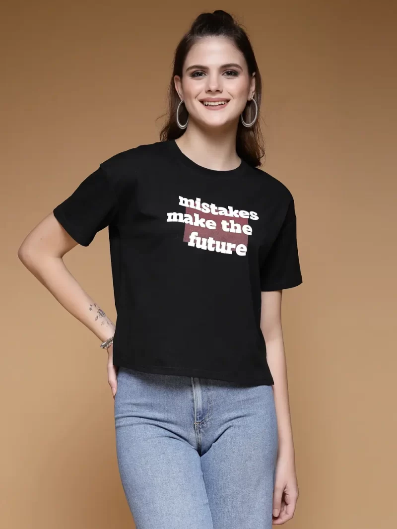 Printed Round Neck Cotton Tee