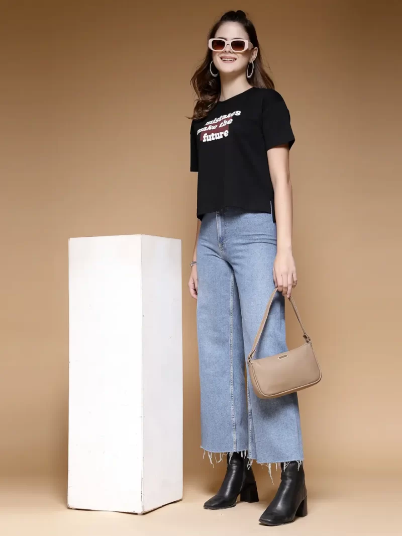 Printed Round Neck Cotton Tee