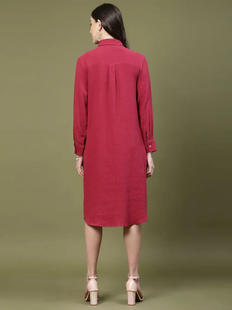 Women'S Long Sleeve Button Dress