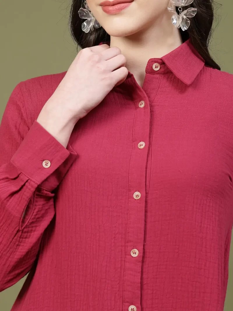 Women'S Long Sleeve Button Dress