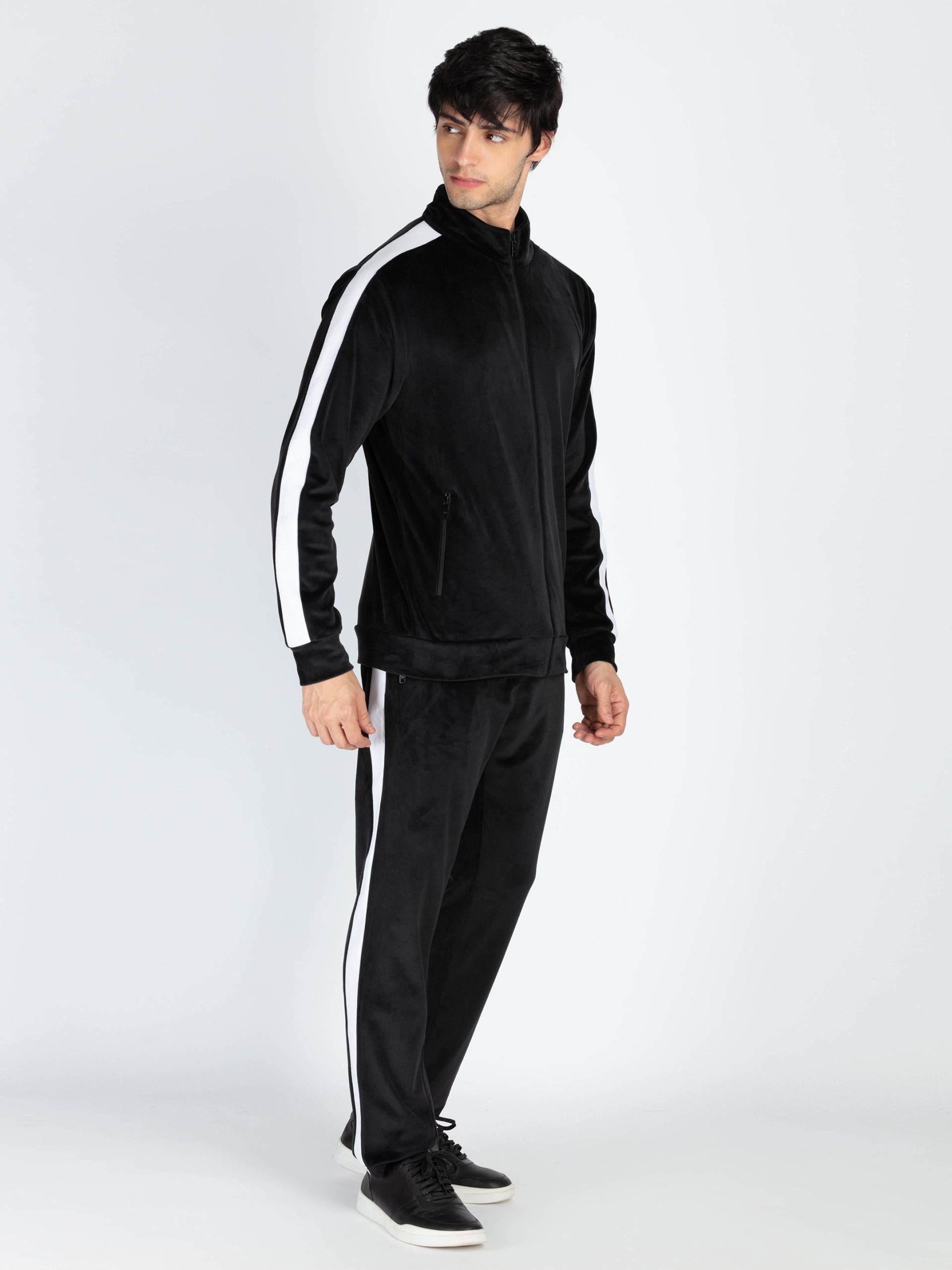 Status Quo Men'S Solid High Neck Tracksuit
