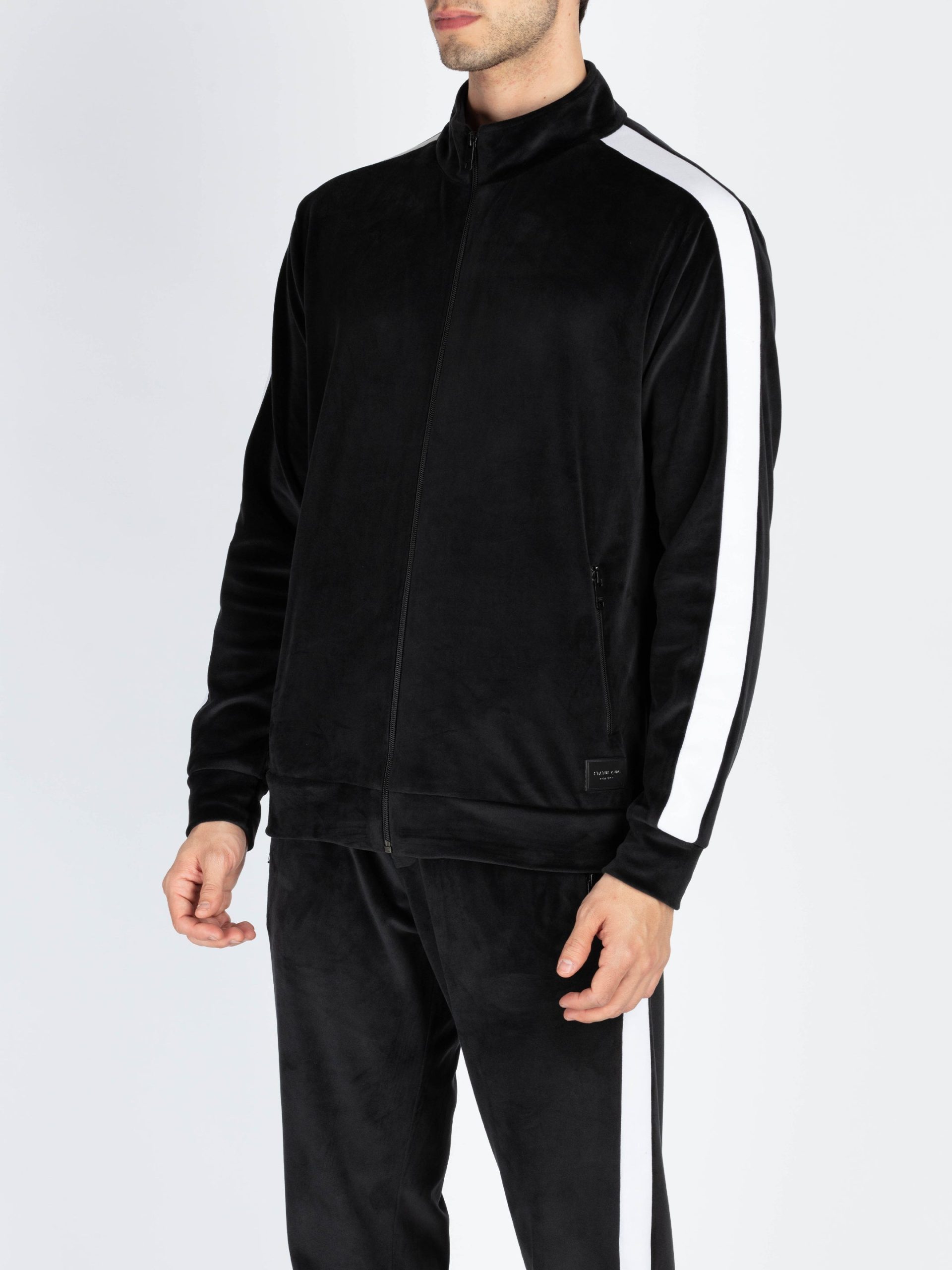 Status Quo Men'S Solid High Neck Tracksuit