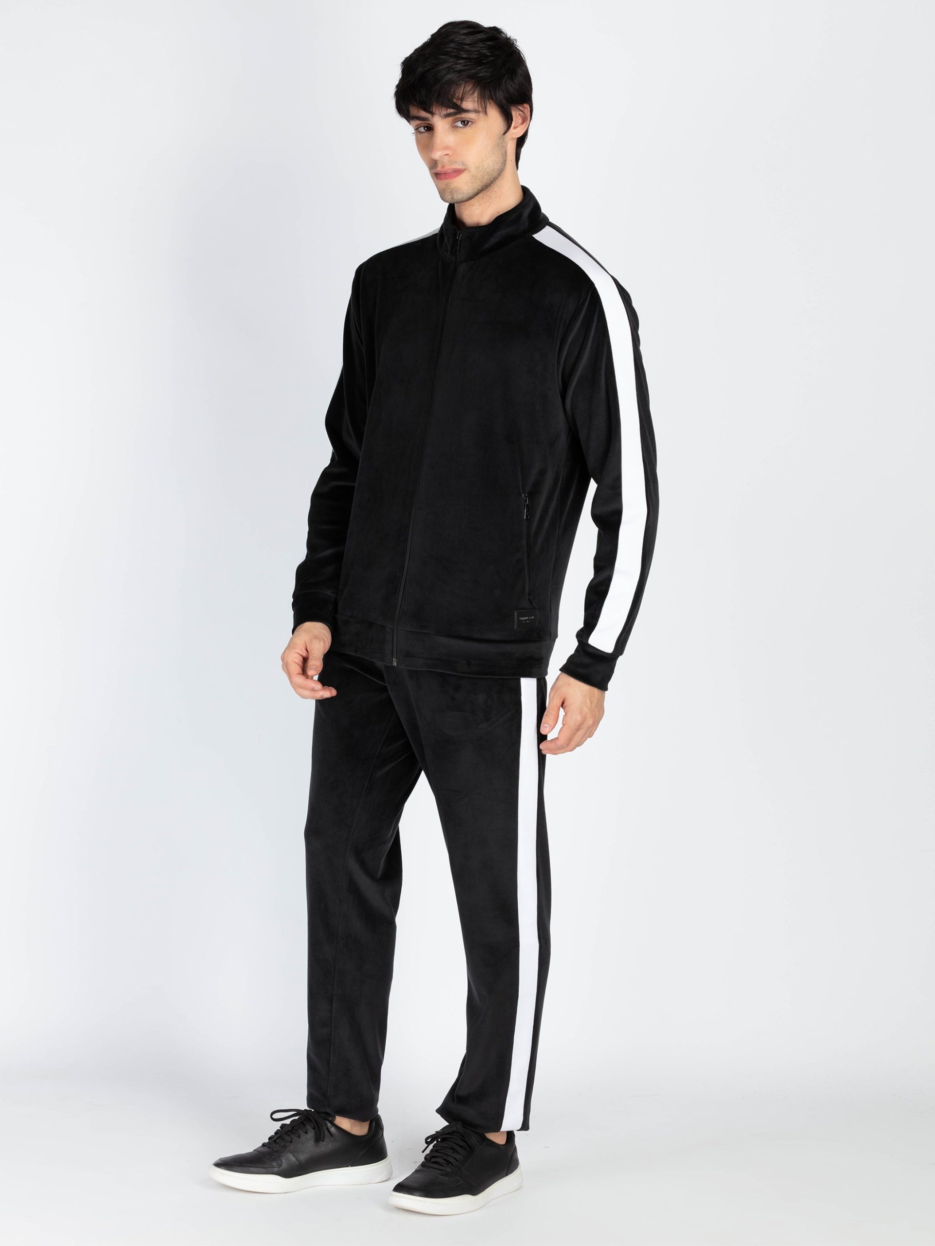 Status Quo Men'S Solid High Neck Tracksuit