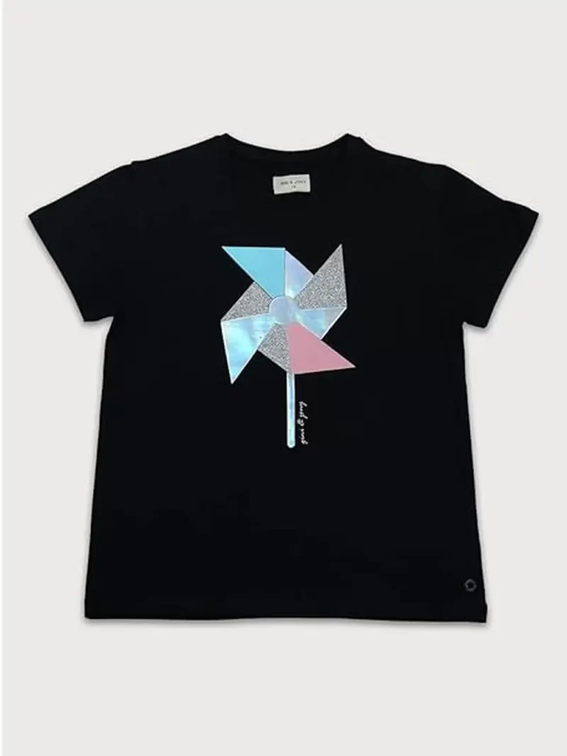 Gini & Jony Girls Studed Cotton Half Sleeves Knits Top