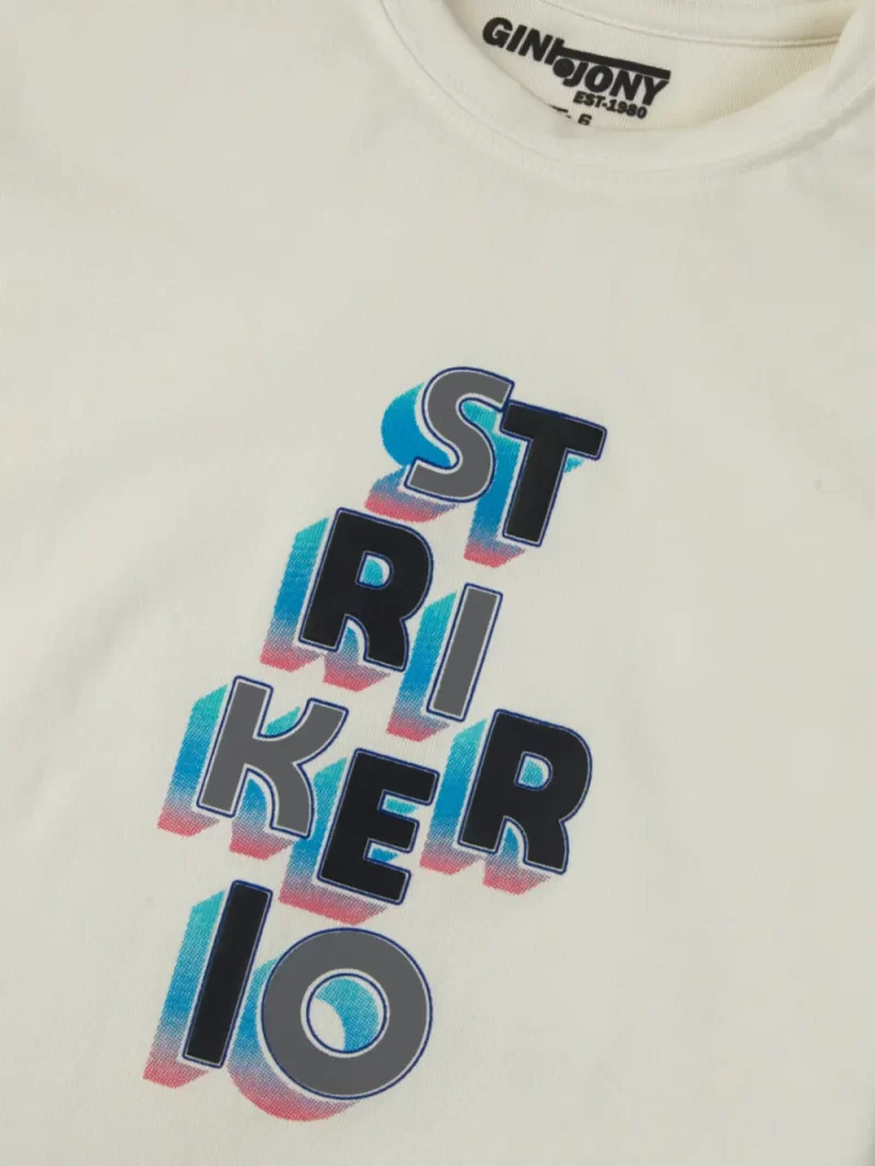 Gini And Jony Boys White Graphic Print Cotton T-Shirt Half Sleeves