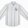 Gini And Jony Boys Olive Stripes Cotton Shirt Full Sleeves