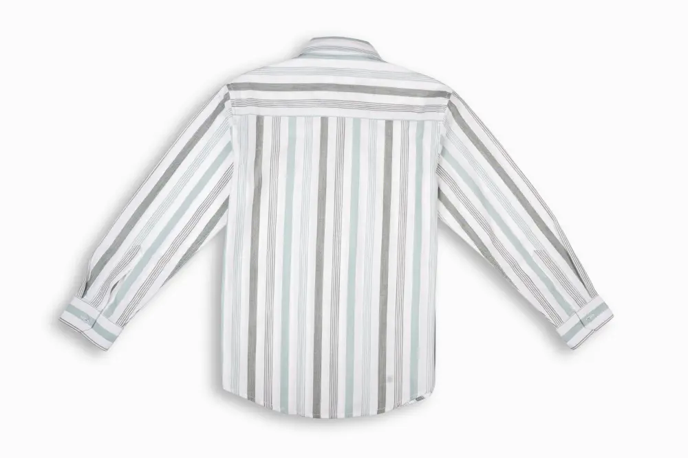 Gini And Jony Boys Olive Stripes Cotton Shirt Full Sleeves