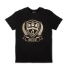 Gini And Jony Boys Black Metallic Print Cotton T-Shirt Half Sleeves