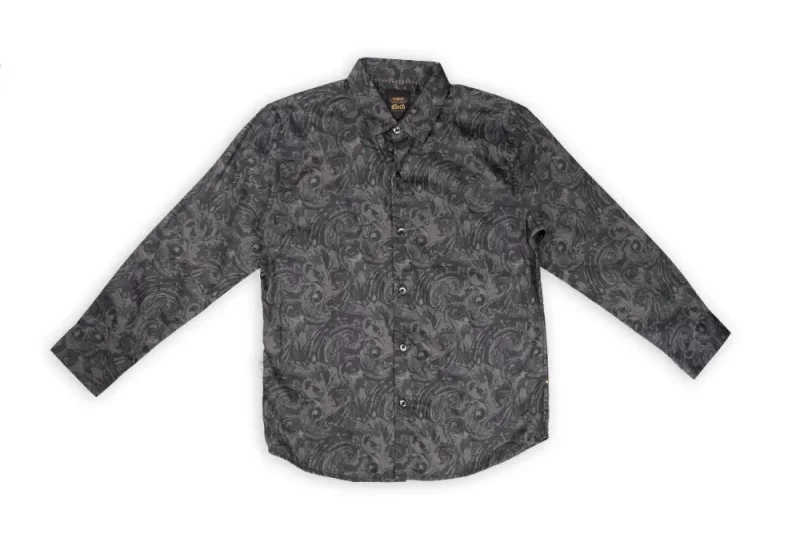 Gini And Jony Boys Grey Paisley Cotton Shirt Full Sleeves